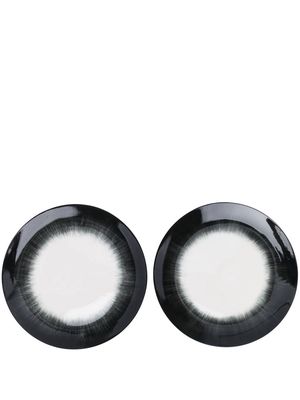 Ann Demeulemeester X Serax set of 2 two-tone plates - Black