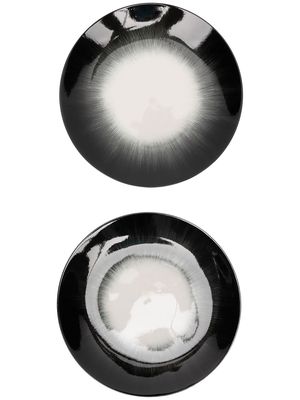 Ann Demeulemeester X Serax set of two-tone porcelain plates - Black