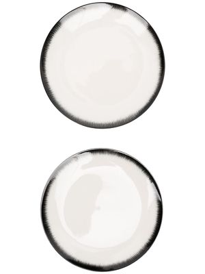 Ann Demeulemeester X Serax shadow-paint porcelain pair of plates - White