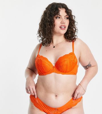 Ann Summers Curve Sexy Lace Planet nylon blend brazilian brief in orange - ORANGE