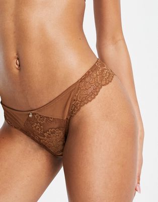 Ann Summers Sexy Lace brazilian briefs in mid beige - BEIGE-Neutral