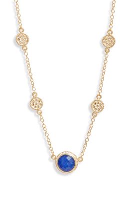 Anna Beck Lapis Lazuli Station Necklace in Gold-Lapis