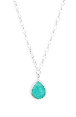 Anna Beck Large Amazonite Pendant Necklace in Silver/Amazonite