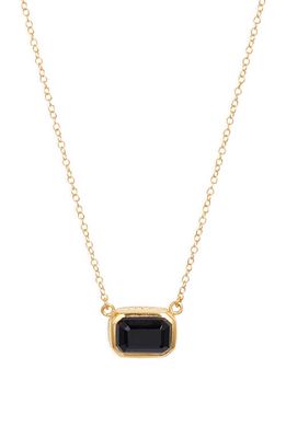 Anna Beck Small Rectangular Onyx Pendant Necklace in Gold/Black Onyx