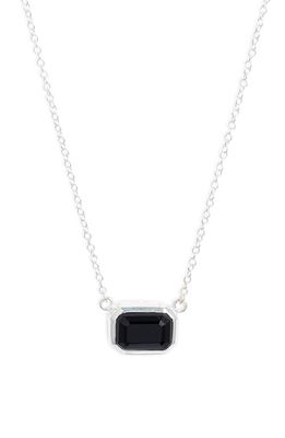 Anna Beck Small Rectangular Onyx Pendant Necklace in Silver/Black Onyx