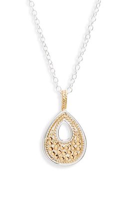 Anna Beck Small Reversible Teardrop Pendant Necklace in Gold/Silver