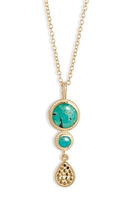Anna Beck Turquoise Pendant Necklace in Gold/Turquoise