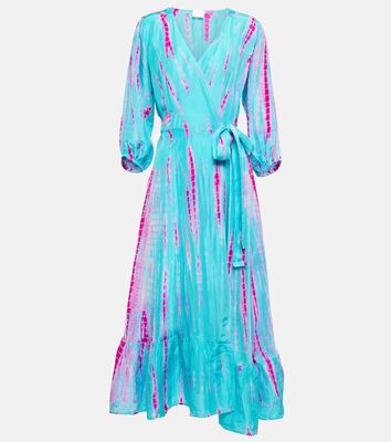 Anna Kosturova Printed wrap silk midi dress