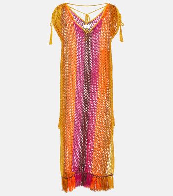 Anna Kosturova Striped crochet midi dress