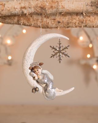 Anna Lee Angel On Moon Christmas Ornament