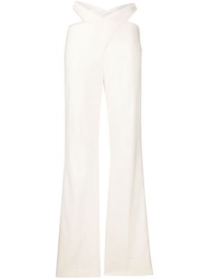 Anna October cut-out wool-blend trousers - White