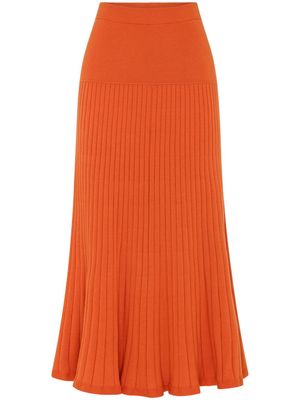 Anna Quan Amber A-line cotton midi skirt - Orange