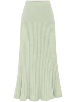 Anna Quan Amber ribbed-knit cotton skirt - Neutrals