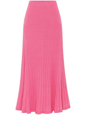 Anna Quan Amber ribbed-knit cotton skirt - Pink