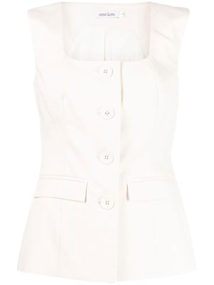 Anna Quan Antonella sleeveless tailored top - White