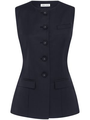 Anna Quan Bailey waistcoat-style wool top - Black