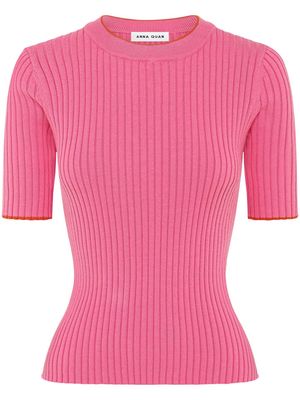 Anna Quan Bebe ribbed-knit short-sleeve top - Pink