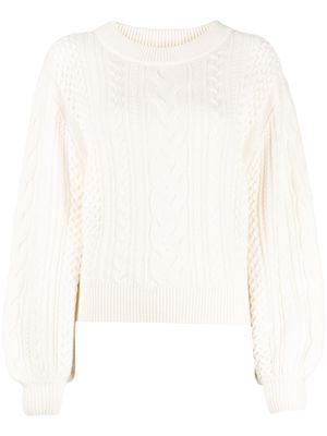 Anna Quan cable-knit long-sleeve jumper - White