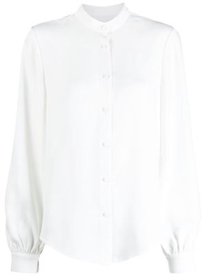 Anna Quan collarless puff-sleeve shirt - White