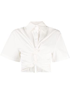 Anna Quan gathered-detail cropped shirt - White