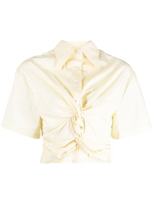 Anna Quan gathered-detail cropped shirt - Yellow