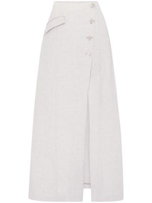 Anna Quan Jean cotton-linen blend maxi skirt - Neutrals