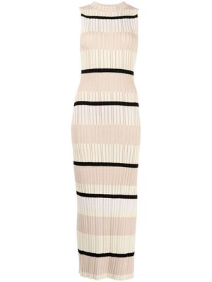 Anna Quan striped midi dress - Neutrals