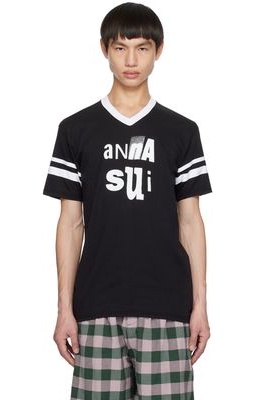 Anna Sui Black Football T-Shirt