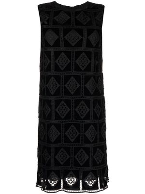 Anna Sui embroidered shift dress - Black