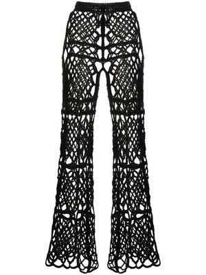 Anna Sui layered macramé trousers - Black