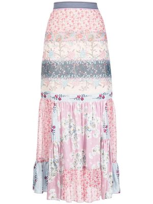 Anna Sui patchwork floral-print maxi skirt - Multicolour