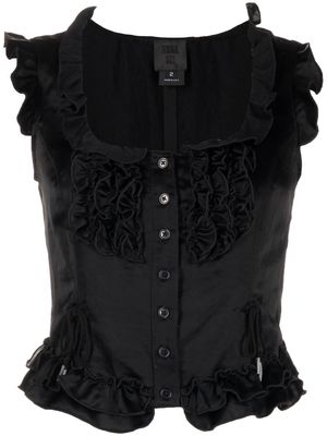 Anna Sui ruched button-up blouse - Black