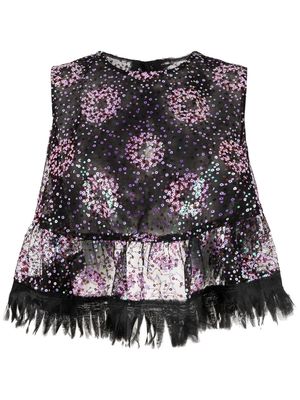 Anna Sui sequin-embellished tank top - Black
