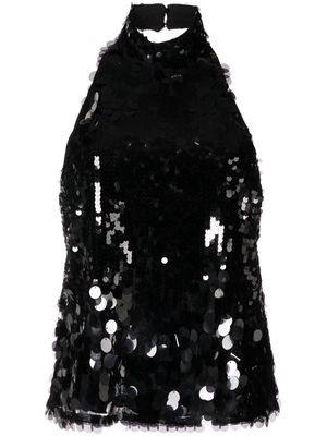 Anna Sui sequinned halterneck top - Black