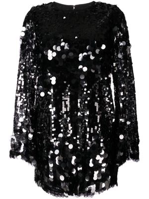Anna Sui sequinned mini shift dress - Black
