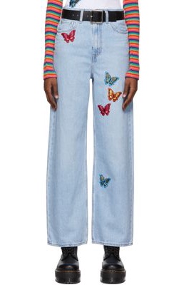 Anna Sui SSENSE Exclusive Blue Butterfly Jeans