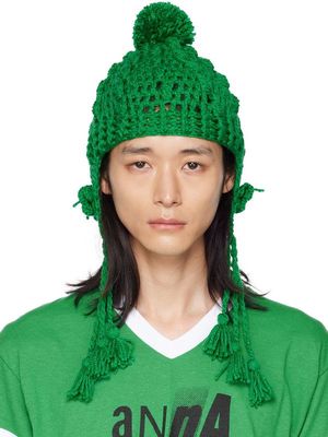 Anna Sui SSENSE Exclusive Green Butterfly Beanie