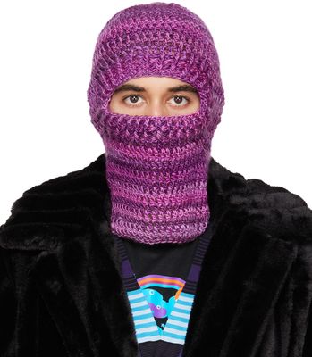 Anna Sui SSENSE Exclusive Purple Crochet Balaclava