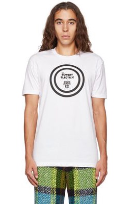 Anna Sui SSENSE Exclusive White Bowery Electric Edition Printed T-Shirt