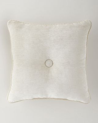 Annabelle Velvet Button Pillow, 20" Square