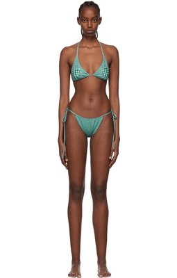 Anne Isabella SSENSE Exclusive Green Nylon Bikini
