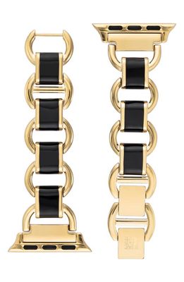 Anne Klein 12.7mm Apple Watch Bracelet Watchband in Gold/Black