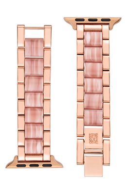 Anne Klein 12.7mm Apple Watch Bracelet Watchband in Rose Gold/pink