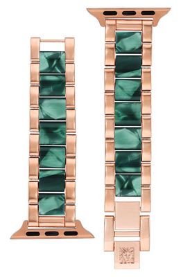 Anne Klein 12.7mm Apple Watch® Bracelet Watchband in Rose Gold/Green