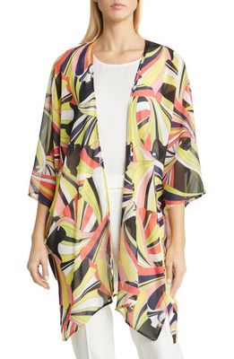 Anne Klein Abstract Print Sheer Wrap in Sprout Multi