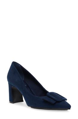 Anne Klein Baretta Buckle Pump in Navy Suede 