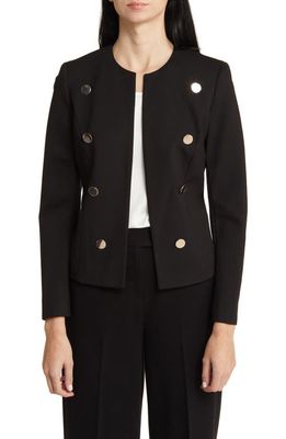Anne Klein Button Front Jacket in Anne Black