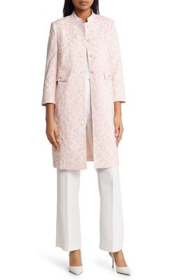 Anne Klein Floral Jacquard Jacket in Anne White/cherry Blossom