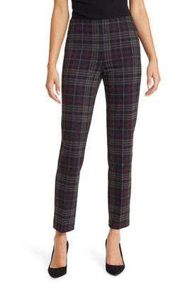 Anne Klein Hollywood Plaid Pull-On Pants in Chianti Combo