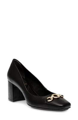 Anne Klein Luisa Chain Block Heel Pump in Black